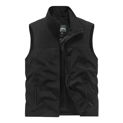 2025 New Fashion Men's Vest Windproof Solid Sleeveless Jacket Motorcycle Ourdoor Waterproof Biker Vest for Men Clothing