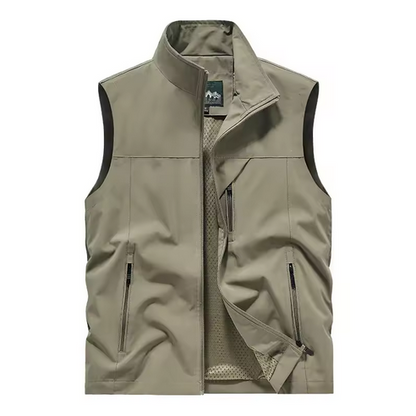 2025 New Fashion Men's Vest Windproof Solid Sleeveless Jacket Motorcycle Ourdoor Waterproof Biker Vest for Men Clothing