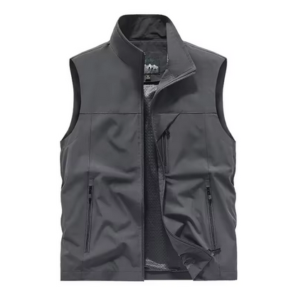 2025 New Fashion Men's Vest Windproof Solid Sleeveless Jacket Motorcycle Ourdoor Waterproof Biker Vest for Men Clothing